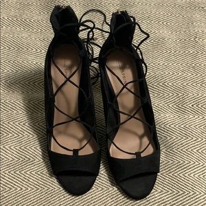 Black lace up heels
